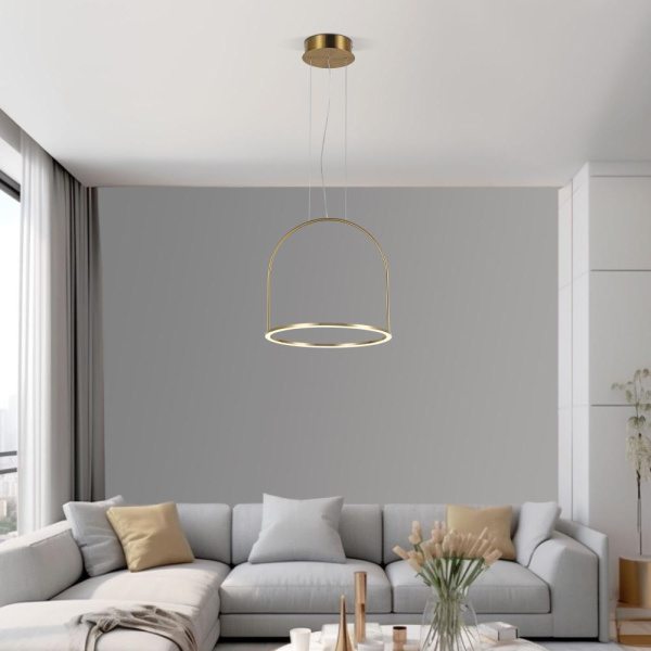 Подвесной светодиодный светильник с регулировкой цветовой температуры и яркости 90322/1 латунь