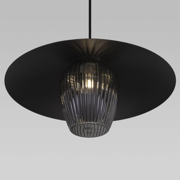 Подвесной светильник со стеклянным плафоном 50259/1 черный/дымчатый