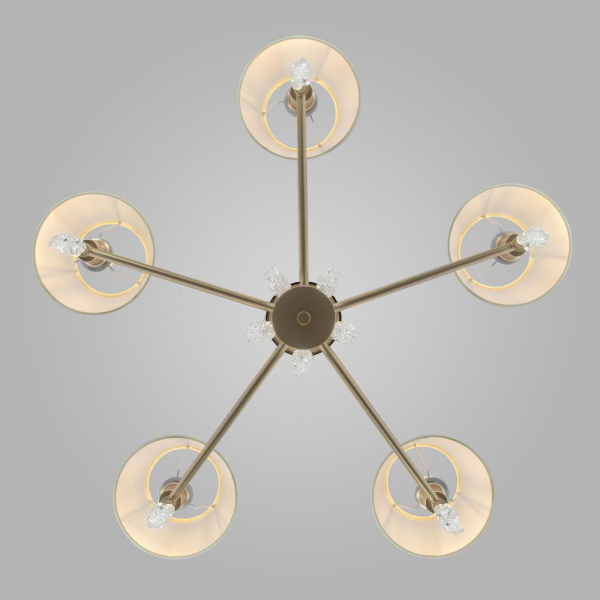 Подвесная люстра с тканевыми абажурами 60148/5 матовое золото