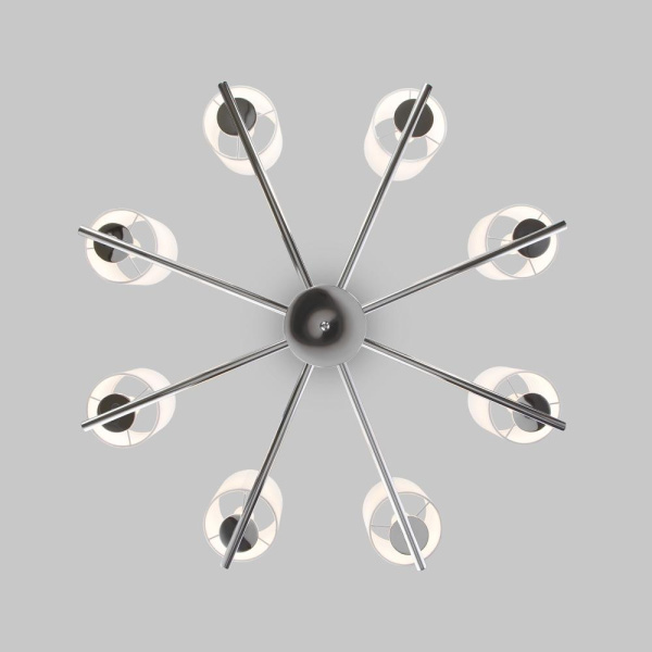 Подвесная люстра с тканевыми абажурами 60146/8 никель