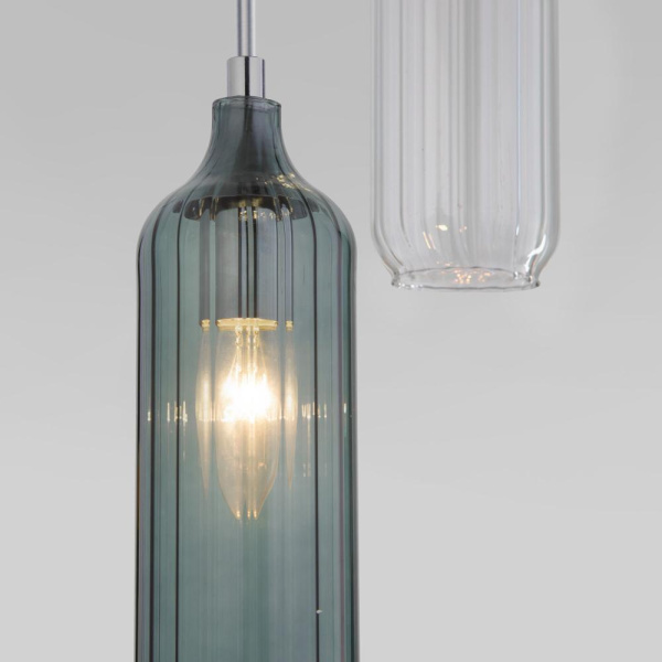 Подвесной светильник со стеклянными плафонами 50252/3 хром