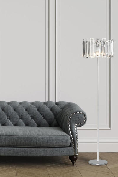Напольный светильник c хрусталем 01149/3 хром