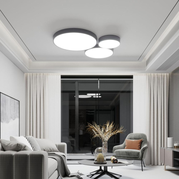 Потолочный светодиодный светильник с регулировкой яркости и цветовой температуры 90318/1 серый