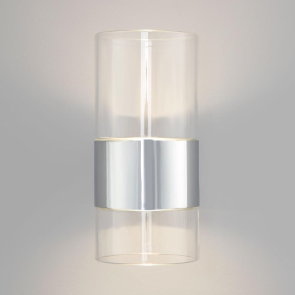 Настенный светодиодный светильник со стеклянным плафоном 40021/1 LED хром/прозрачный