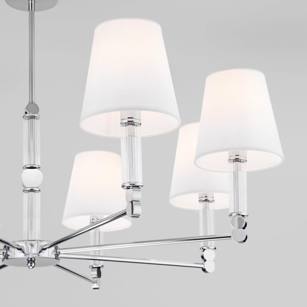 Потолочная люстра с тканевыми абажурами 60145/8 хром