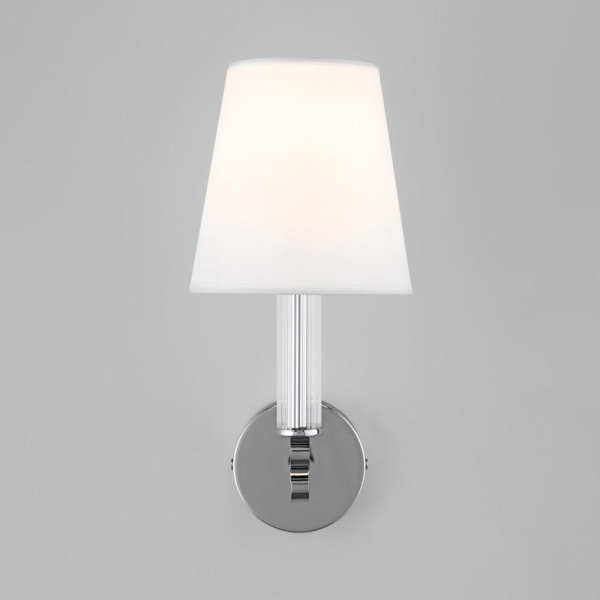 НАСТЕННЫЙ СВЕТИЛЬНИК С ТКАНЕВЫМ АБАЖУРОМ 60145/1 хром