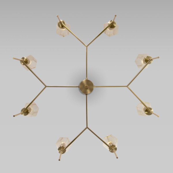 Потолочная люстра со стеклянными плафонами 60143/8 латунь