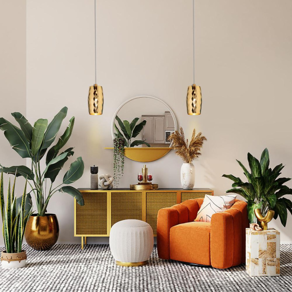 Подвесной светодиодный светильник в стиле лофт 50246/1 LED/ золото