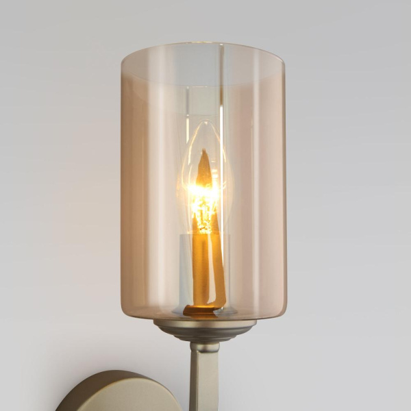 НАСТЕННЫЙ СВЕТИЛЬНИК СО СТЕКЛЯННЫМ ПЛАФОНОМ 60138/1 перламутровое золото