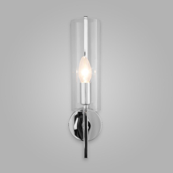 НАСТЕННЫЙ СВЕТИЛЬНИК СО СТЕКЛЯННЫМ ПЛАФОНОМ 70144/1 хром