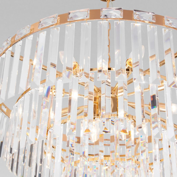 Подвесная люстра с хрусталем 10130/10 золото