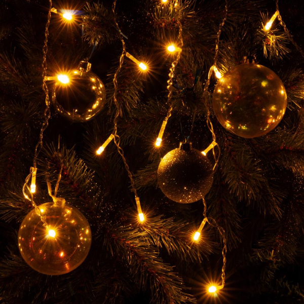 Гирлянда бахрома теплый белый 1,8*0,5М IP20 100-001