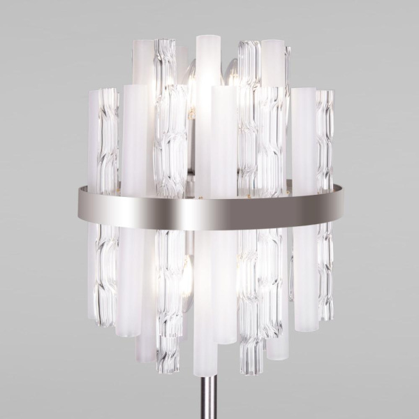 Напольный светильник со стеклянным плафоном 01110/4 никель