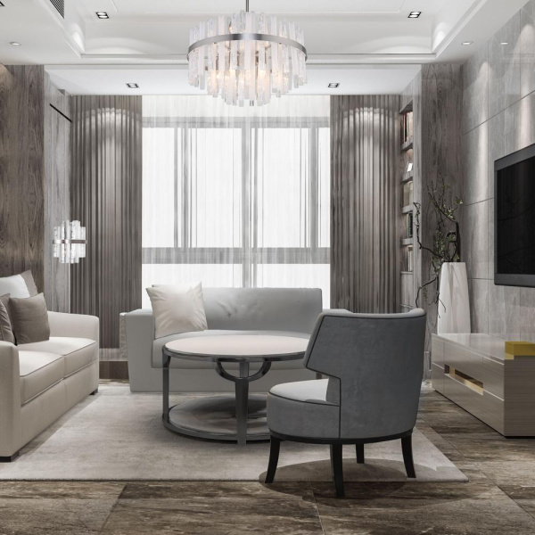 Напольный светильник со стеклянным плафоном 01110/4 никель