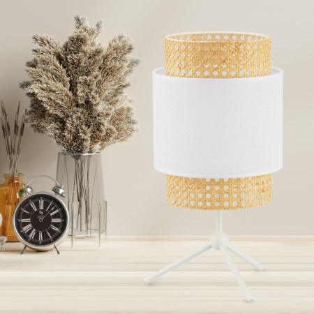 Настольный светильник с тканевым абажуром 6565 Boho White