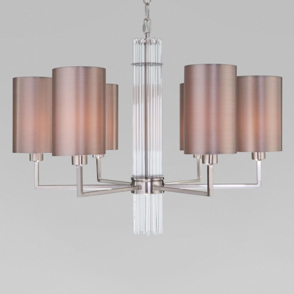 Потолочная люстра с тканевыми абажурами 60134/6 никель