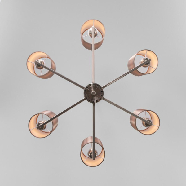 Потолочная люстра с тканевыми абажурами 60134/6 никель