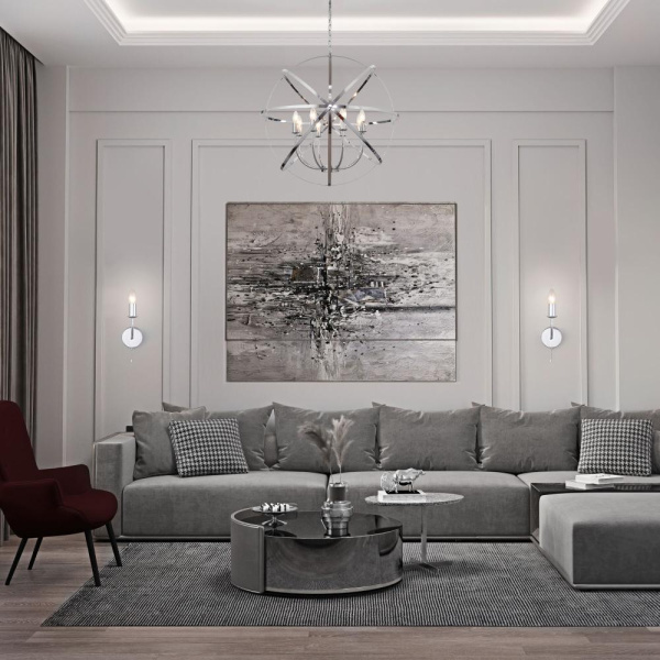 Настенный светильник в стиле лофт 60139/1 хром