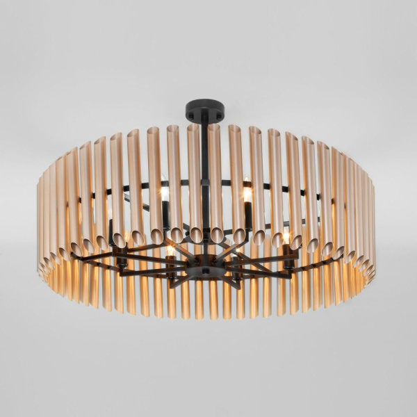 Потолочная люстра с металлическим плафоном 361/8 черный / шампань