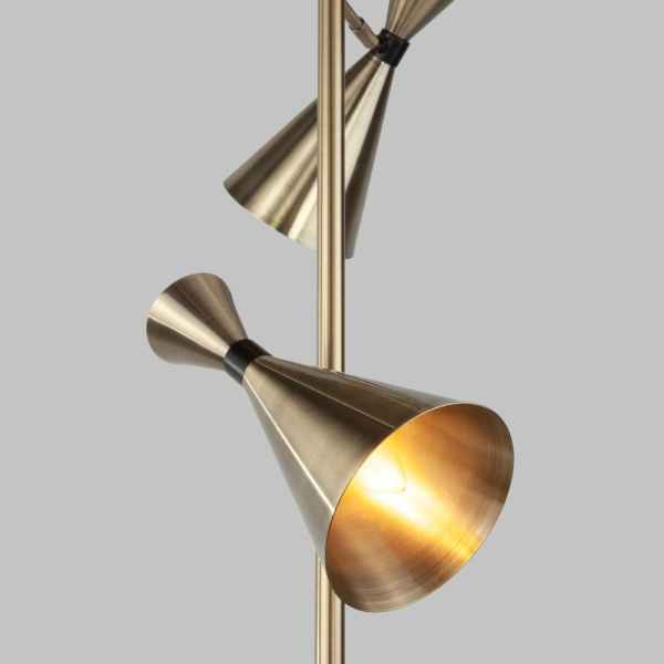 Напольный светильник в стиле лофт 01109/2 латунь / черный