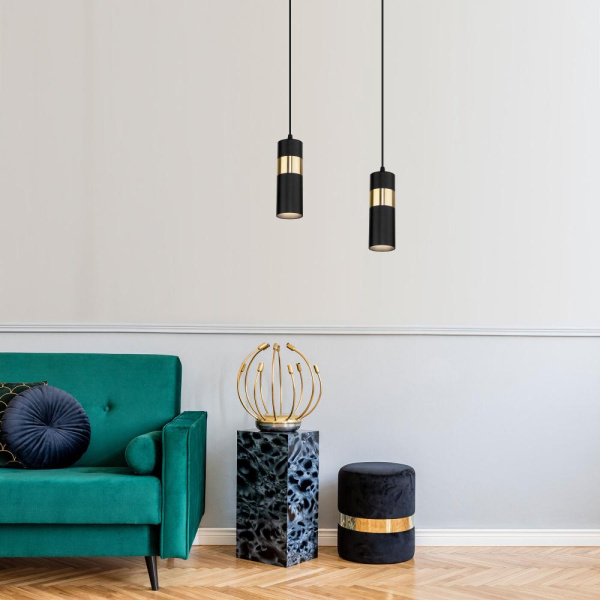 Подвесной светильник в стиле лофт 50096/1 черный/золото