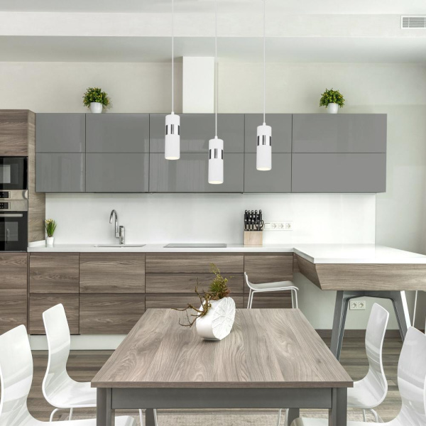 Подвесной светильник в стиле лофт 50096/1 белый/хром