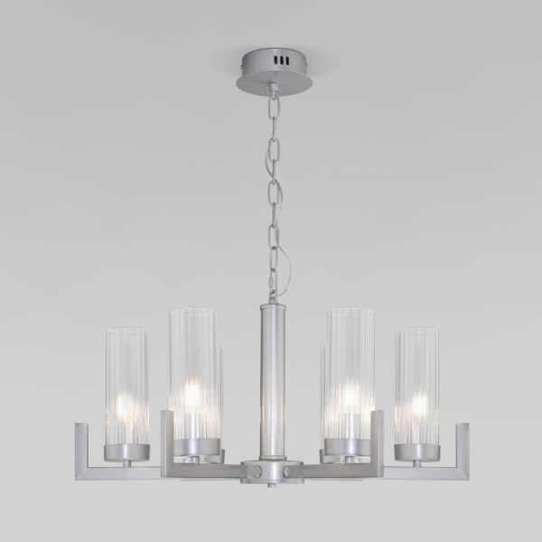 Подвесная люстра со стеклянными плафонами 60133/6 серебро