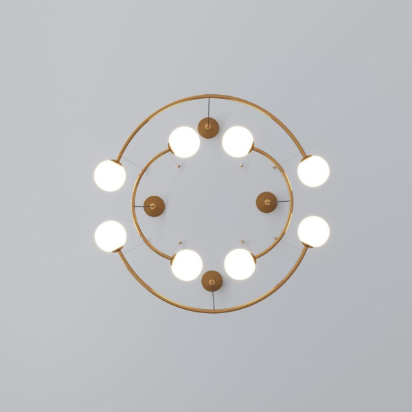 Подвесной светильник со стеклянными плафонами 359/8 латунь