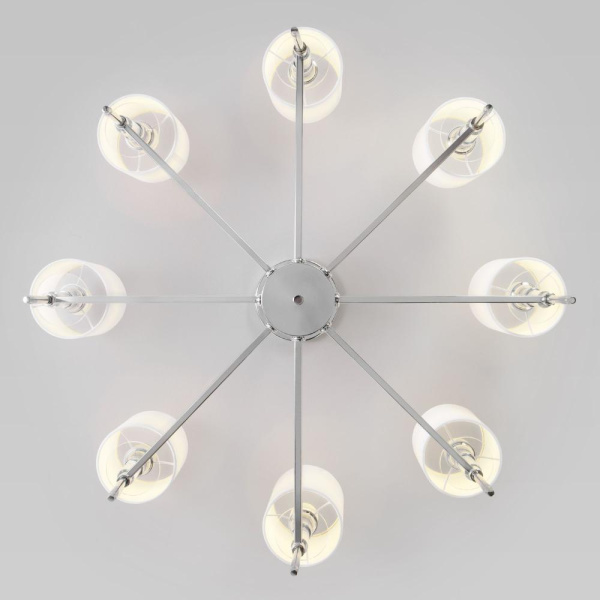 Потолочная люстра с тканевыми абажурами 60132/8 хром