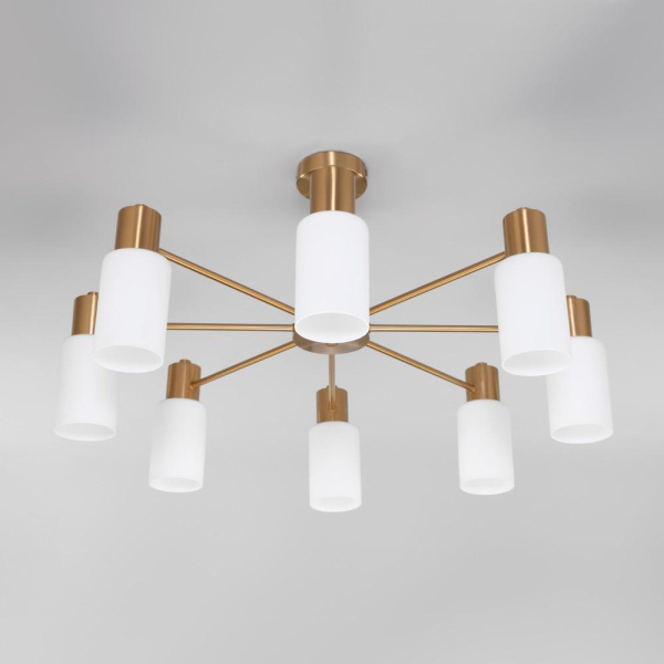Потолочная люстра со стеклянными плафонами 70160/8 латунь