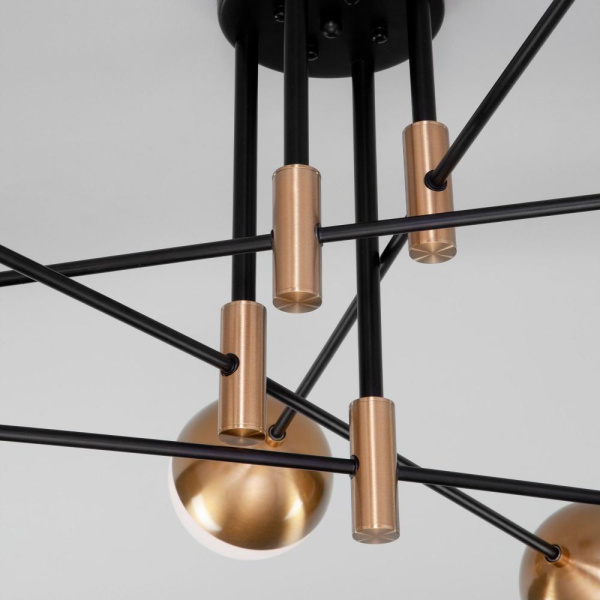 Потолочная люстра со стеклянными плафонами 70129/8 латунь