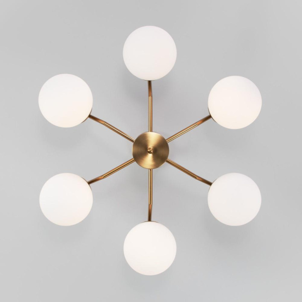 Потолочная люстра со стеклянными плафонами 70154/6 латунь