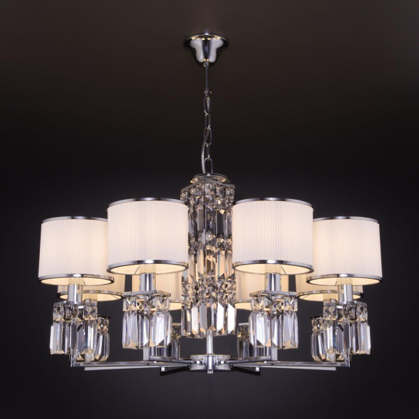 Подвесная люстра с тканевыми абажурами 10099/8 хром