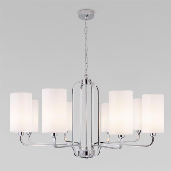 Подвесная люстра с тканевыми абажурами 60128/8 хром