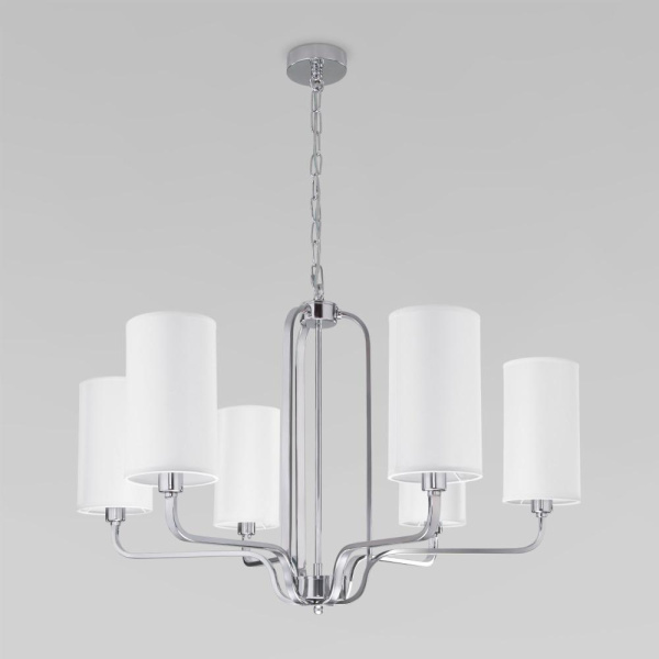 Подвесная люстра с тканевыми абажурами 60128/6 хром