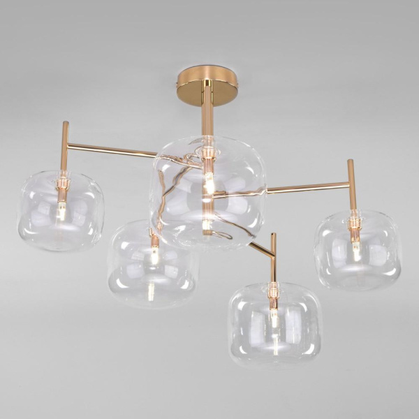 Потолочная люстра со стеклянными плафонами 70128/5 золото