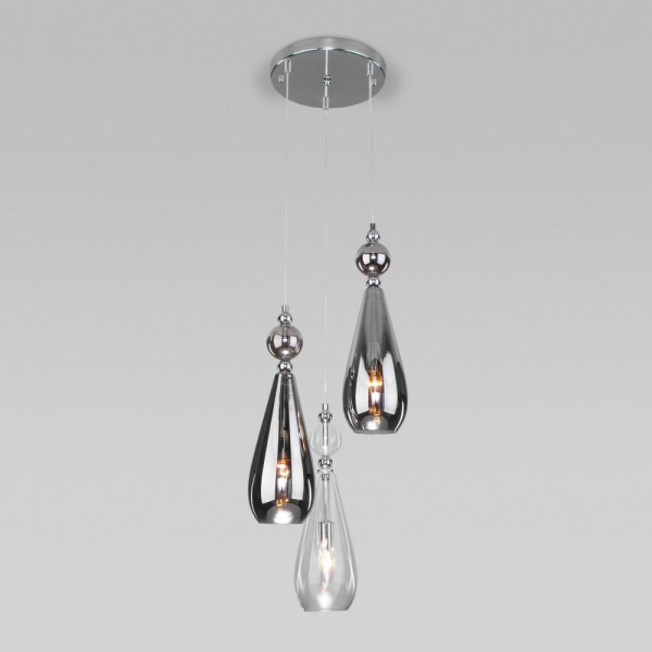 Подвесной светильник со стеклянными плафонами 50202/3 хром