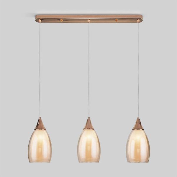 Подвесной светильник со стеклянными плафонами 50285/3 золото