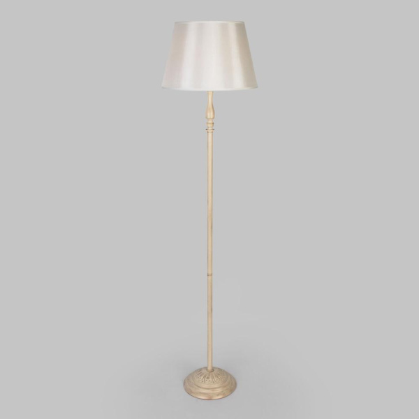 Напольный светильник с тканевым абажуром 01088/1 белый с золотом