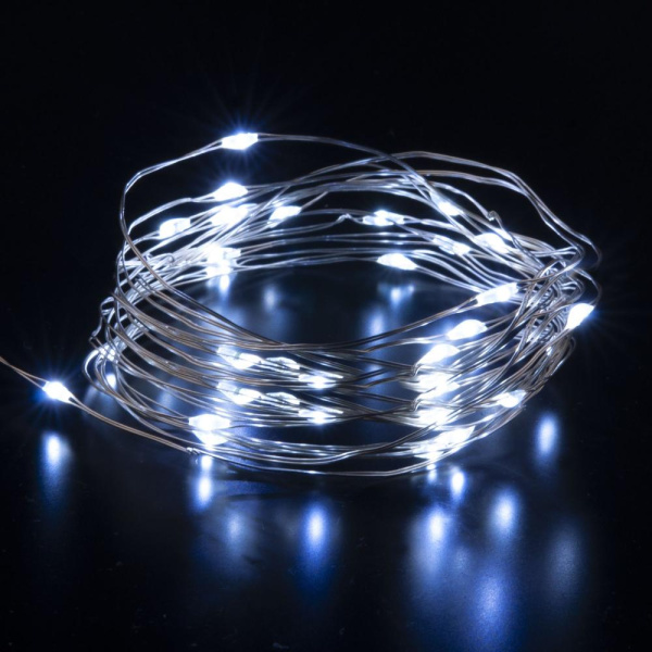 Гирлянда нить "Роса" белый 5м IP20 400-007 белый