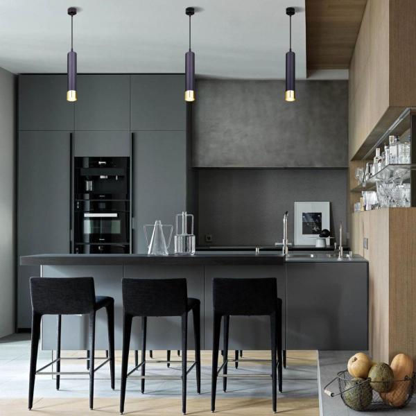 Подвесной светильник в стиле лофт DLN107 GU10 черный/золото