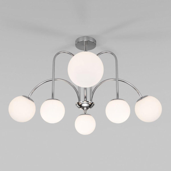 Потолочная люстра со стеклянными плафонами 30177/6 хром