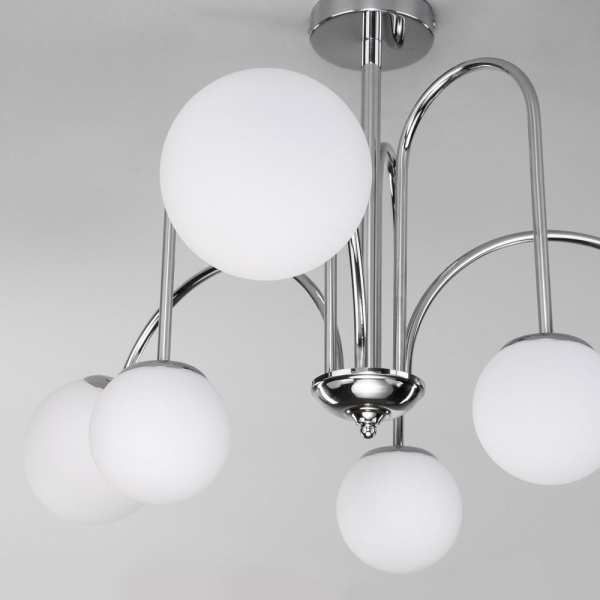 Потолочная люстра со стеклянными плафонами 30177/6 хром