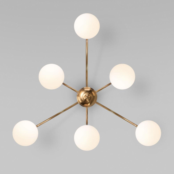 Потолочная люстра со стеклянными плафонами 30177/6 латунь