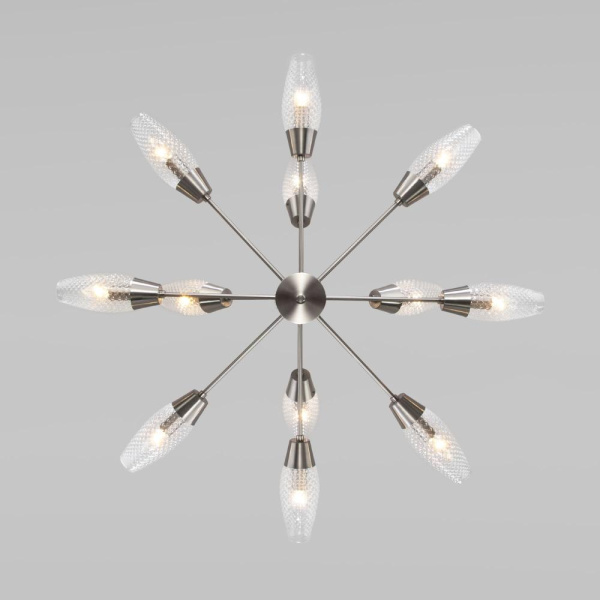 Потолочная люстра со стеклянными плафонами 60140/12 сатин-никель