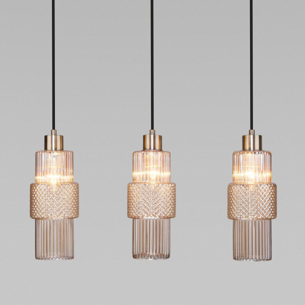 Подвесной светильник со стеклянными плафонами 50209/3 бронза