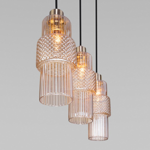 Подвесной светильник со стеклянными плафонами 50209/3 бронза