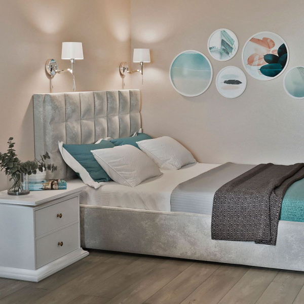 Настенный светильник с тканевым абажуром 10127/1 хром