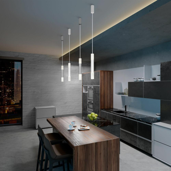 Подвесной светодиодный светильник в стиле лофт 50210/1 LED хром