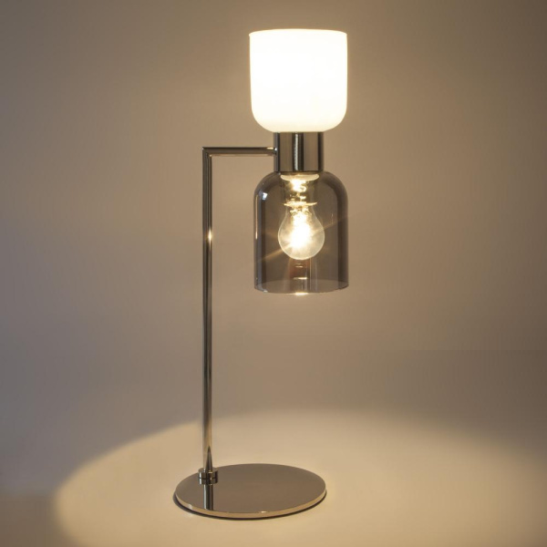 Настольный светильник со стеклянными плафонами 01084/2 никель